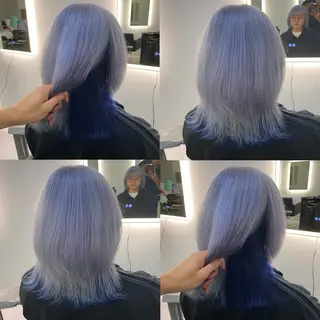 ミディアム カラー 大阪ケアブリーチ/ ミルクティーベージュのヘアスタイル