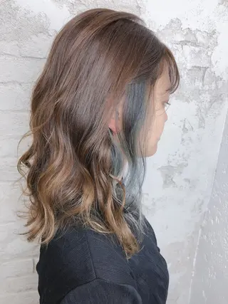 セミロング カラー ️❤️透明感カラー Yūka❤️のヘアスタイル