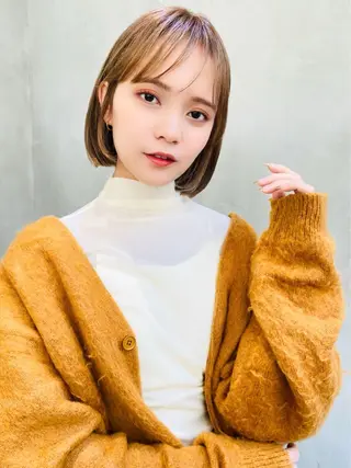 ミディアム カラー パーマ ヘアアレンジ ✂️ボブ特化 🌷喜美花のヘアスタイル