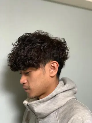 ショート パーマ メンズ CECIL hair なんば店所属・メンズパーマ 艶髪☆店長☆有馬のヘアスタイル