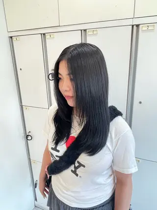 セミロング カラー HAIR&MAKE  EARTH若葉台店所属・ICHIRI" 艶カラー/縮毛矯正のヘアスタイル