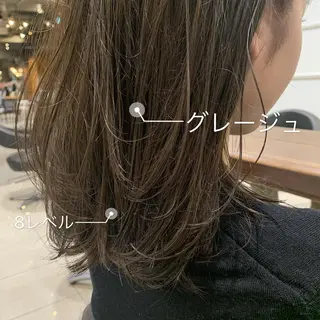 セミロング カラー 髪質改善カラー&TR 縮毛矯正/弱酸性矯正のヘアスタイル