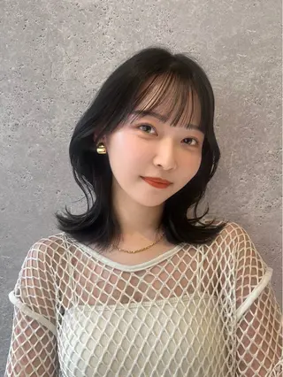 ミディアム 映える顔まわり/前髪 特化 💗 ユキマのヘアスタイル