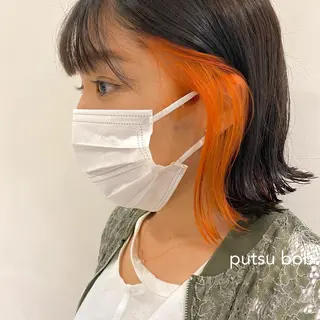 ショート カラー センターパート/ 暖色カラーayuのヘアスタイル