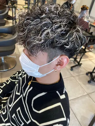 ショート カラー パーマ メンズ 【レイク　メンズ特化 /パーマ特化】野平のヘアスタイル