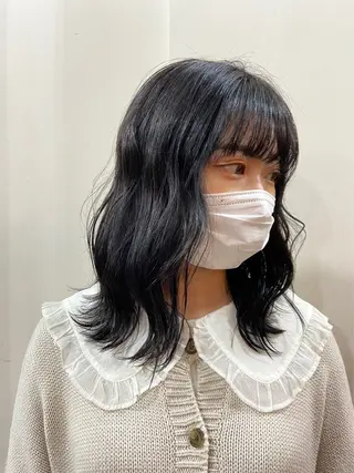 セミロング カラー TIDEHAIR SHOBUのヘアスタイル