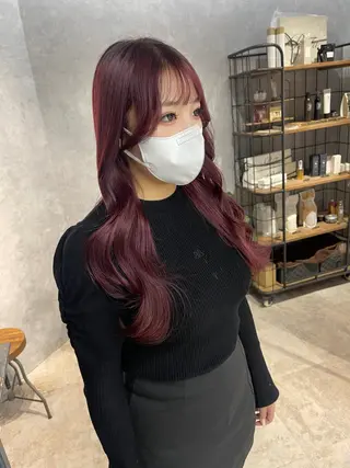 ロング カラー オフホワイトアンドなんば所属・福西 洋斗のヘアスタイル