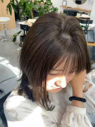 ミディアム カラー ヘアアレンジ 田中 あやなのヘアスタイル