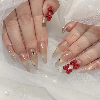 ネイル Ris🎀吹田ネイル ワンホン/ちゅるんのネイルデザイン