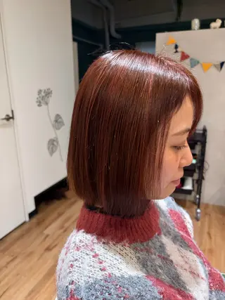 ミディアム カラー ✨ショート/ボブ 縮毛矯正✨アキラのヘアスタイル