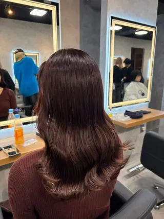 セミロング カラー グレージュ/ベージュ 透明感カラーYUTAのヘアスタイル