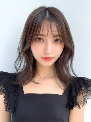 ミディアム カラー レイヤー×顔周 り×髪質改善/MIUのヘアスタイル