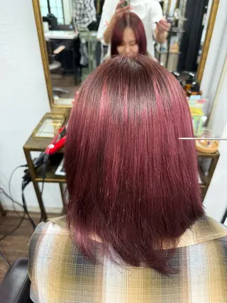 ミディアム カラー 透明感カラー艶カラー 暖色カラーshionのヘアスタイル