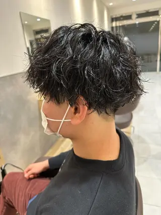 ミディアム パーマ メンズ 💈メンズ特化 美容師サキ💈のヘアスタイル