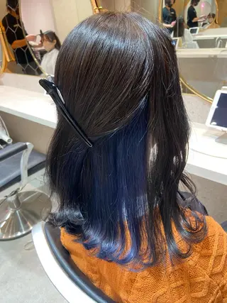 セミロング カラー 新宿/韓国ヘア 中明度カラー/かやのヘアスタイル