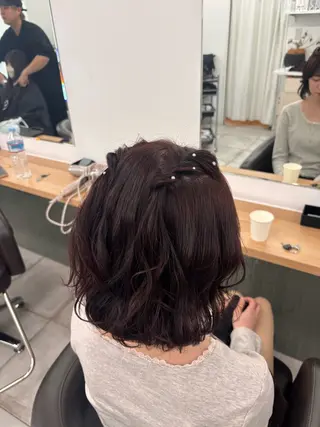 ミディアム カラー ヘアアレンジ ️ブリーチなし透明感 /アレンジ🎀こゆきのヘアスタイル