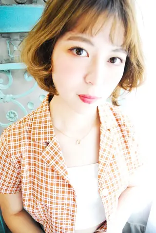 ショート カラー パーマ ヘアアレンジ メンズ 表参道Lise おおいしおりのヘアスタイル