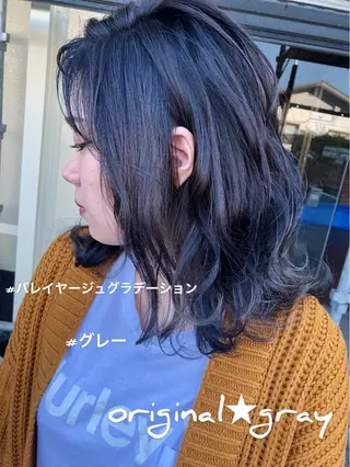 ミディアム カラー レイヤーカット匠 イソザキノリユキのヘアスタイル