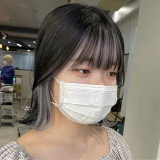 ショート カラー 切りっぱなしボブイヤ リングカラー清水隆央のヘアスタイル