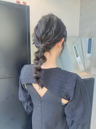 ロング カラー パーマ ヘアアレンジ 透明感/オリーブ/ グレージュ/YUKAのヘアスタイル