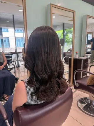 ミディアム 韓国風/コテ巻き風 パーマ/表参道/るいのヘアスタイル