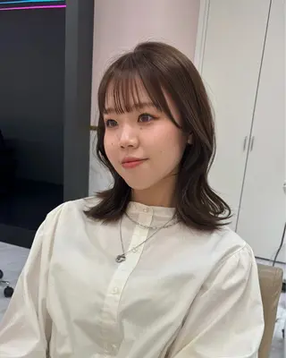 ミディアム カラー 岡山 愛のヘアスタイル