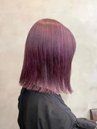 ミディアム カラー ヘアアレンジ 【ピンク/韓国ヘア/ ヘアセット】亜海のヘアスタイル