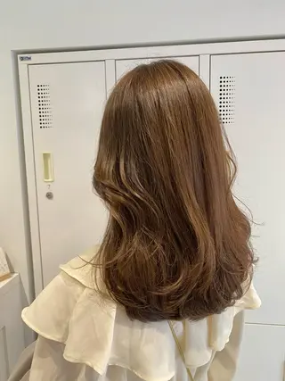 セミロング カラー 韓国風レイヤーカット 💎髪質改善"yuiのヘアスタイル