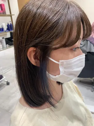 ミディアム カラー 透明感カラー/レイヤ ーhinata.のヘアスタイル