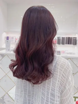 ロング 川井麻由🎀アイドル 量産🎀ピンクカラーのヘアスタイル