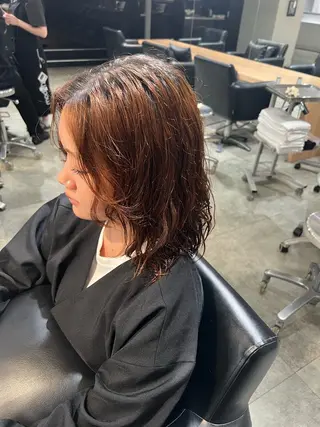 ミディアム パーマ 田口 望愛のヘアスタイル