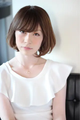 ショート ミディアム カラー パーマ 成松 勇治のヘアスタイル