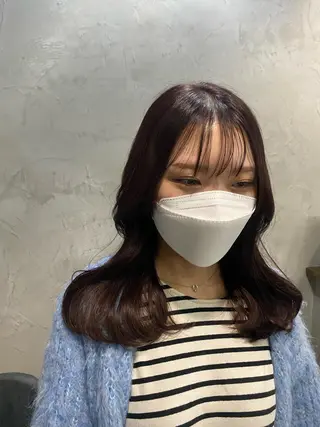 セミロング カラー 佐伯 鼓乃美のヘアスタイル