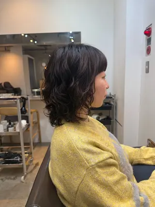 ミディアム デジタルパーマ ウェーブパーマ/神野のヘアスタイル