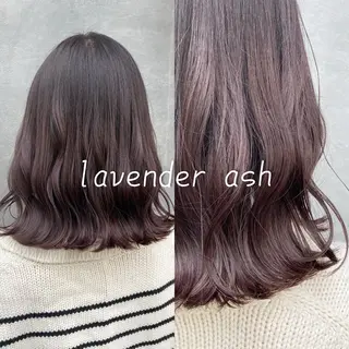 ミディアム カラー 片柳 美友季のヘアスタイル