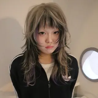 ロング カラー デザインカラー AYA/DEANのヘアスタイル