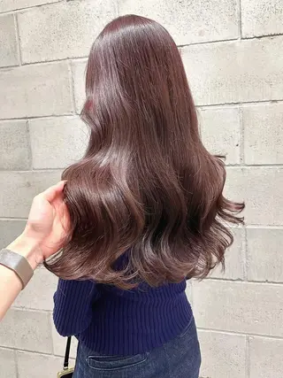 カラー セミロング 韓国ヘア♡🇰🇷 暖色♡透明感カラー✨のヘアスタイル