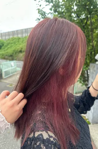 セミロング カラー 安達 望のヘアスタイル