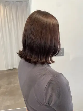 ミディアム カラー 🫧透明感カラー/ ボブ/小笠原汐海🪽のヘアスタイル
