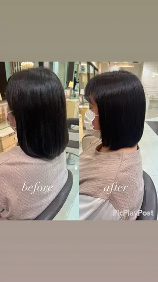 ミディアム 大人女性ぼかし メンズ強化🦙平作のヘアスタイル