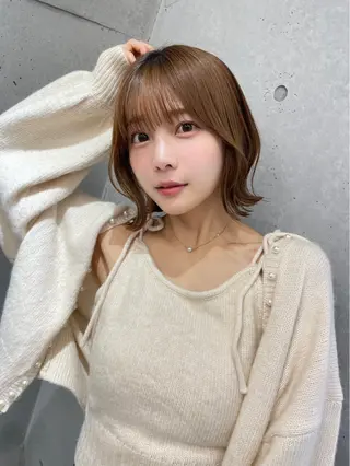 ショート カラー ボブ特化型美容師/赤 み消しカラー/ももかのヘアスタイル