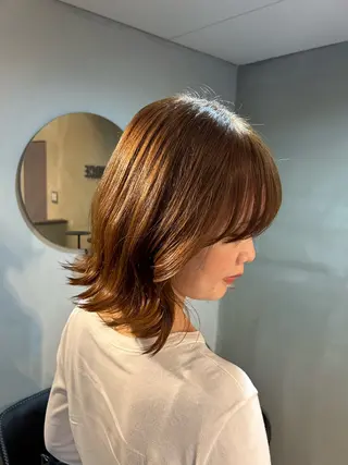 セミロング 天王寺 hinataのヘアスタイル