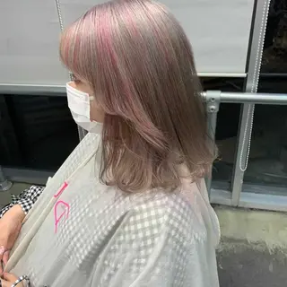 ミディアム カラー 💗💗韓国レイヤー yu-ki💗💗のヘアスタイル