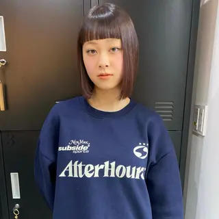 ミディアム カラー ダウンパーマ 【sity.ザイク】のヘアスタイル