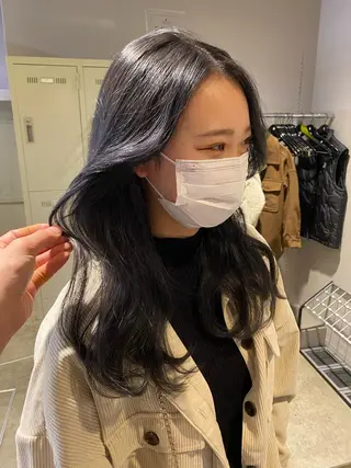 セミロング カラー パーマ ヘアアレンジ メンズ キッズ ネイル マツエク・マツパ 韓国/トレンド レイヤー【101】のヘアスタイル