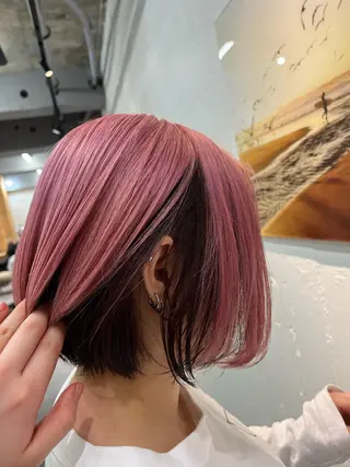 カラー ブリーチ/ハイトーン ボブ🐥HIYORIのヘアスタイル