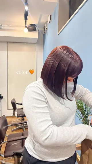 ショート カラー 暖色/パーマ 🌼クニトウメイのヘアスタイル