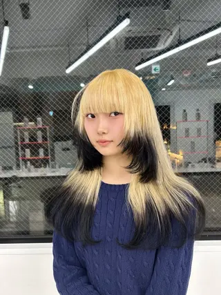 ロング カラー エフェクトブリーチ／ レイヤーカット／翔のヘアスタイル