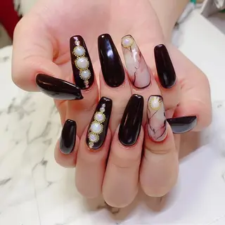 ロング カラー ネイル Q Free nailsのネイルデザイン