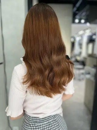 セミロング 濱川響太レディース カットモデルのヘアスタイル